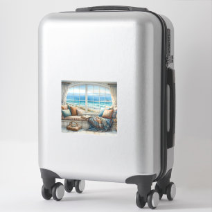 Gezellige Kust Raam Bank Cottagecore Sticker
