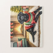 Gezellige Labrador Retriever Christmas Puppy Dog Legpuzzel (Verticaal)