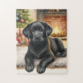 Gezellige Labrador Retriever Hond Kerstmis Puppy Legpuzzel (Verticaal)
