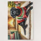 Gezellige Labrador Retriever Hond Kerstmis Puppy Legpuzzel (Verticaal)