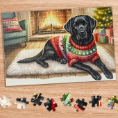 Gezellige Labrador Retriever Hond Kerstmis Puppy Legpuzzel