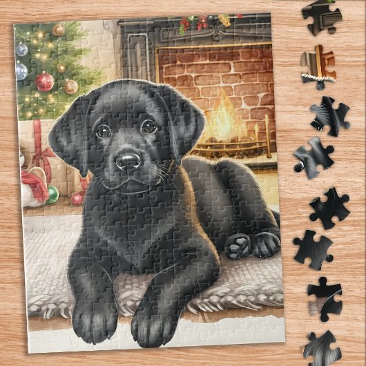 Gezellige Labrador Retriever Hond Kerstmis Puppy Legpuzzel