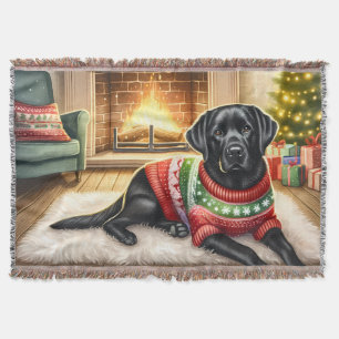 Gezellige Labrador Retriever Hondenliefhebber Kers Deken