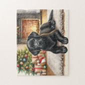 Gezellige Labrador Retriever Puppy Hondenkerst Legpuzzel (Verticaal)