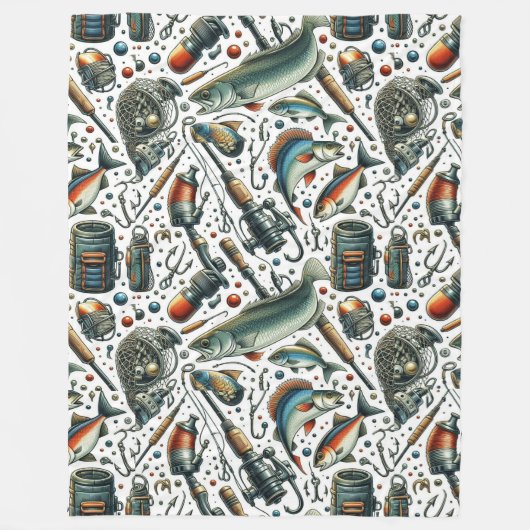 Gezellige Lake House Fisherman Fleece Deken (Voorkant)