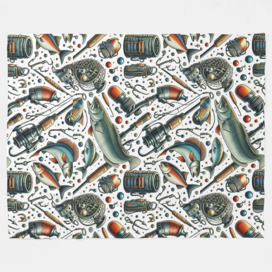 Gezellige Lake House Fisherman Fleece Deken (Voorkant (Horizontaal))