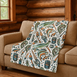 Gezellige Lake House Fisherman Fleece Deken