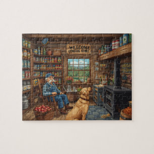 Gezellige landwinkel scène legpuzzel