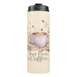 Gezellige Lavendel Waterverf Koffie Thermosbeker