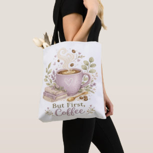 Gezellige Lavendel Waterverf Koffie Tote Bag