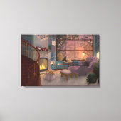 Gezellige lees sunset kamer muur canvas afdruk (Voorkant)