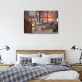 Gezellige lees sunset kamer muur canvas afdruk (Insitu (Slaapkamer))