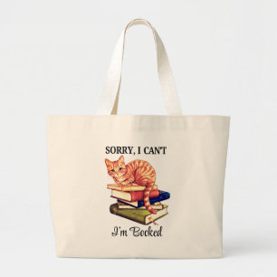 Gezellige Leescat - Ik ben volgeboekt Grote Tote Bag