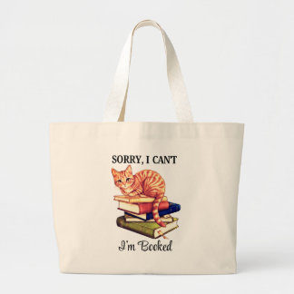 Gezellige Leescat - Ik ben volgeboekt Grote Tote Bag