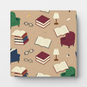 Gezellige leeshoek boekenpatroon fotoplaat