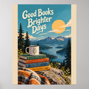 Gezellige leeshoek in de natuur Illustratieve kuns Poster