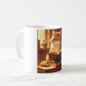Gezellige leeskat koffiemok (Voorkant links)