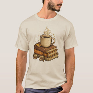 Gezellige Leesthetiek Boeken en Koffieliefhebber T T-shirt