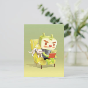 Gezellige leestijd met huisdier aankondigingskaart