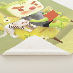 Gezellige leestijd met huisdier sherpa deken