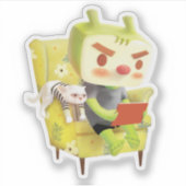Gezellige leestijd met huisdier sticker (Voorkant)