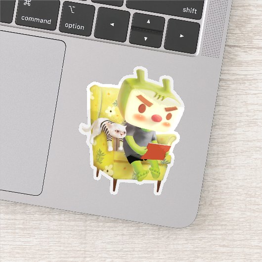 Gezellige leestijd met huisdier sticker (Detail)