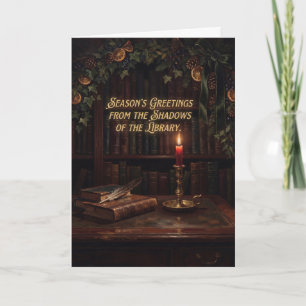 Gezellige leeszaal kerstkaart kaart