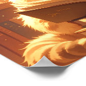 Gezellige Lezende Kat Poster (Hoek)
