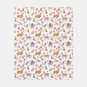 Gezellige Llama Alpaca Capybara met de hand geïllu Fleece Deken (Voorkant)