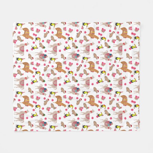 Gezellige Llama Alpaca Capybara met de hand geïllu Fleece Deken (Voorkant (Horizontaal))