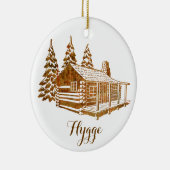 Gezellige Log Cabin - Hygge of uw eigen tekst Kera Keramisch Ornament (Rechts)