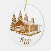 Gezellige Log Cabin - Hygge of uw eigen tekst Kera Keramisch Ornament (Links)