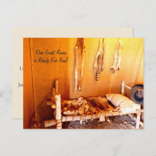 Gezellige logeerkamer Nieuw adres aankondiging