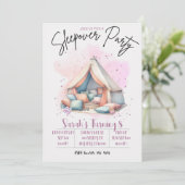 Gezellige logeeruitnodiging kaart (Staand voorkant)