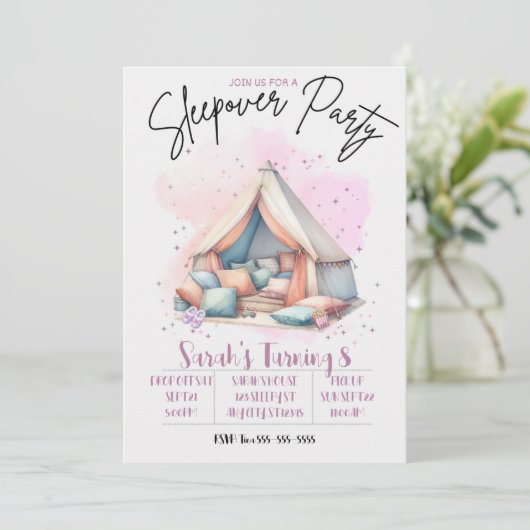 Gezellige logeeruitnodiging kaart (Staand voorkant)