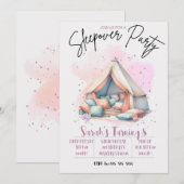 Gezellige logeeruitnodiging kaart (Voorkant / Achterkant)