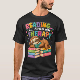 Gezellige Luiaard Leestherapie Grappig Boek Liefhe T-shirt