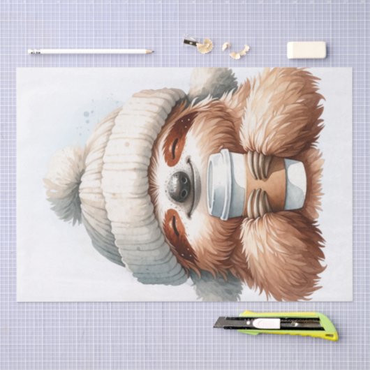 Gezellige luie seizoensgebonden latte koffie tissuepapier (Craft)