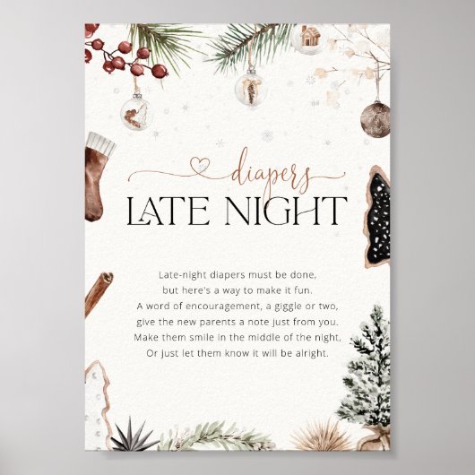 Gezellige luiers Late Night Baby shower Poster (Voorkant)