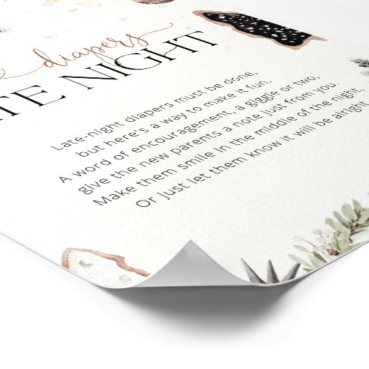 Gezellige luiers Late Night Baby shower Poster (Hoek)