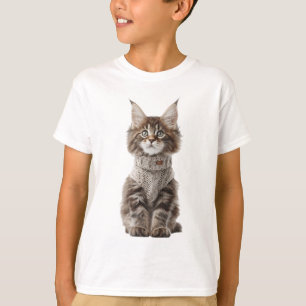 Gezellige Maine Coon Kitten Breiwerk Kinderen T-shirt