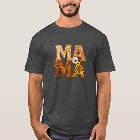 Gezellige Mama Leopard Daisy Herfst Vibe T-shirt (Voorkant)