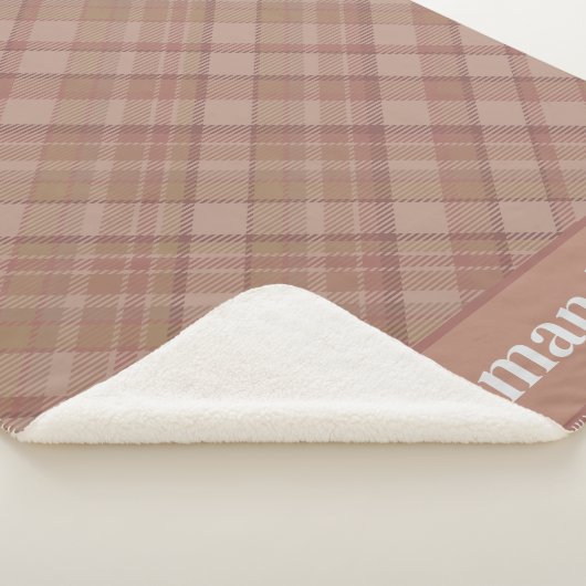 Gezellige Mauve Beige Plaid  stijl Sherpa Deken (3/4)