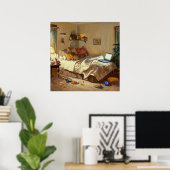 Gezellige Mess Slaapkamer - Painterly Style Indoor Poster (Thuiskantoor)