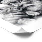 Gezellige metgezellen Ouderen Man en Kitten Wall A Foto Afdruk (Hoek)