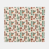 Gezellige Midcentury Kerst Roadtrip Fleece Deken (Voorkant (Horizontaal))