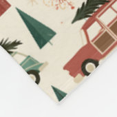 Gezellige Midcentury Kerst Roadtrip Fleece Deken (Hoek)