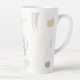 Gezellige Minimale Winter Esthetische Patroon Latte Mok
