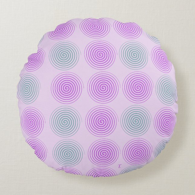 Gezellige Moderne Abstracte Accentkussen Rond Kussen (Voorkant)
