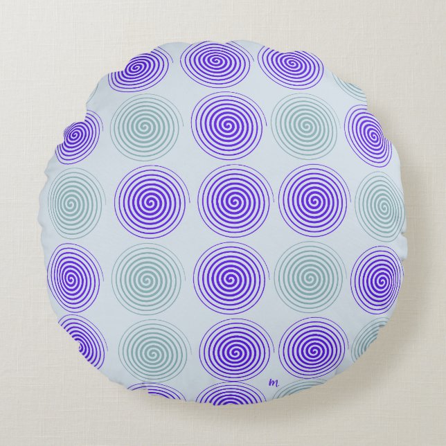 Gezellige moderne abstracte accentkussen rond kussen (Voorkant)